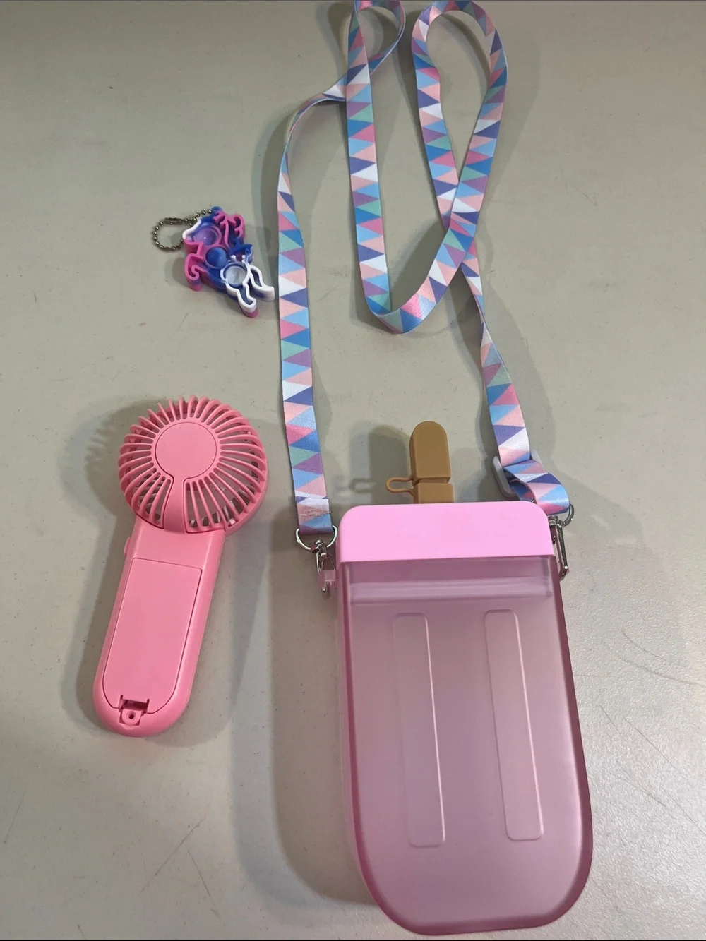 Pink Popsicle Crossbody Bag for Kids with Pastel Strap